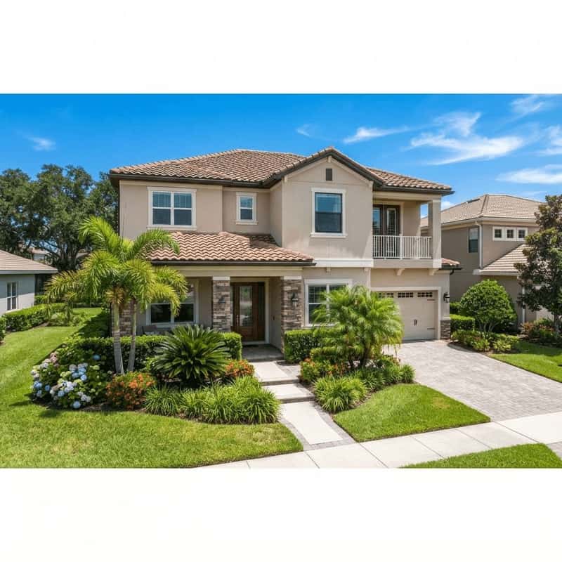 A new construction style home in a Central Florida community